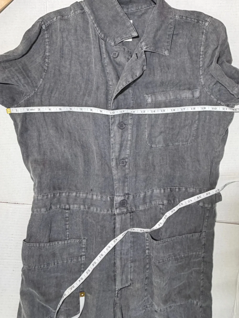 Zara Linen Washed Cargo Jumpsuit